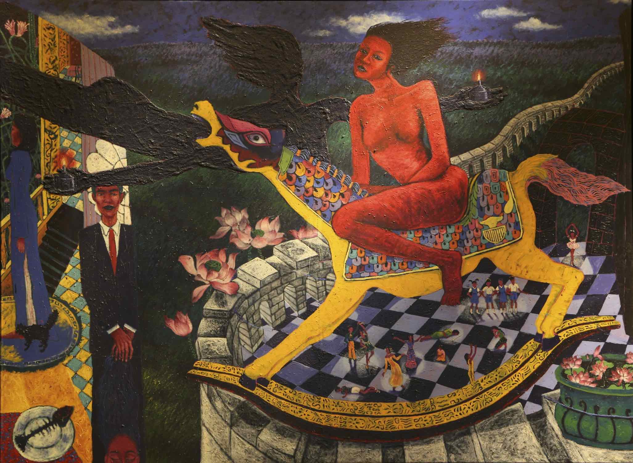  Eng Wee Chu - Black Moon 13, 1992, 228 x 167 cm, Acrylic on canvas 