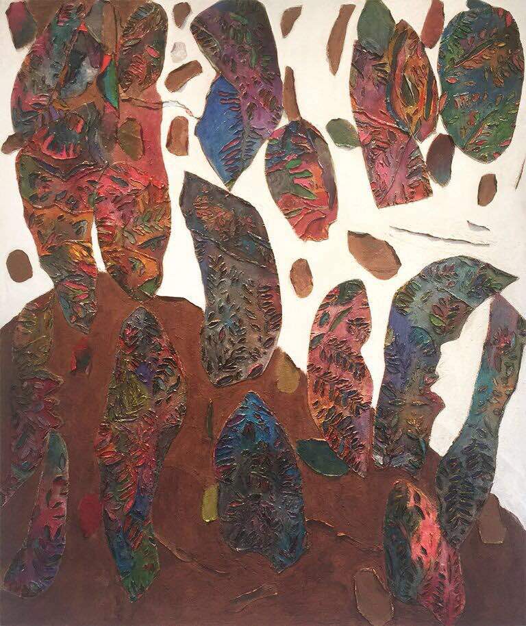  Fauzan Omar - Layer series/ The Hanging Garden, 1991-92, 180x150cm, Acrylic and mixed media collage 