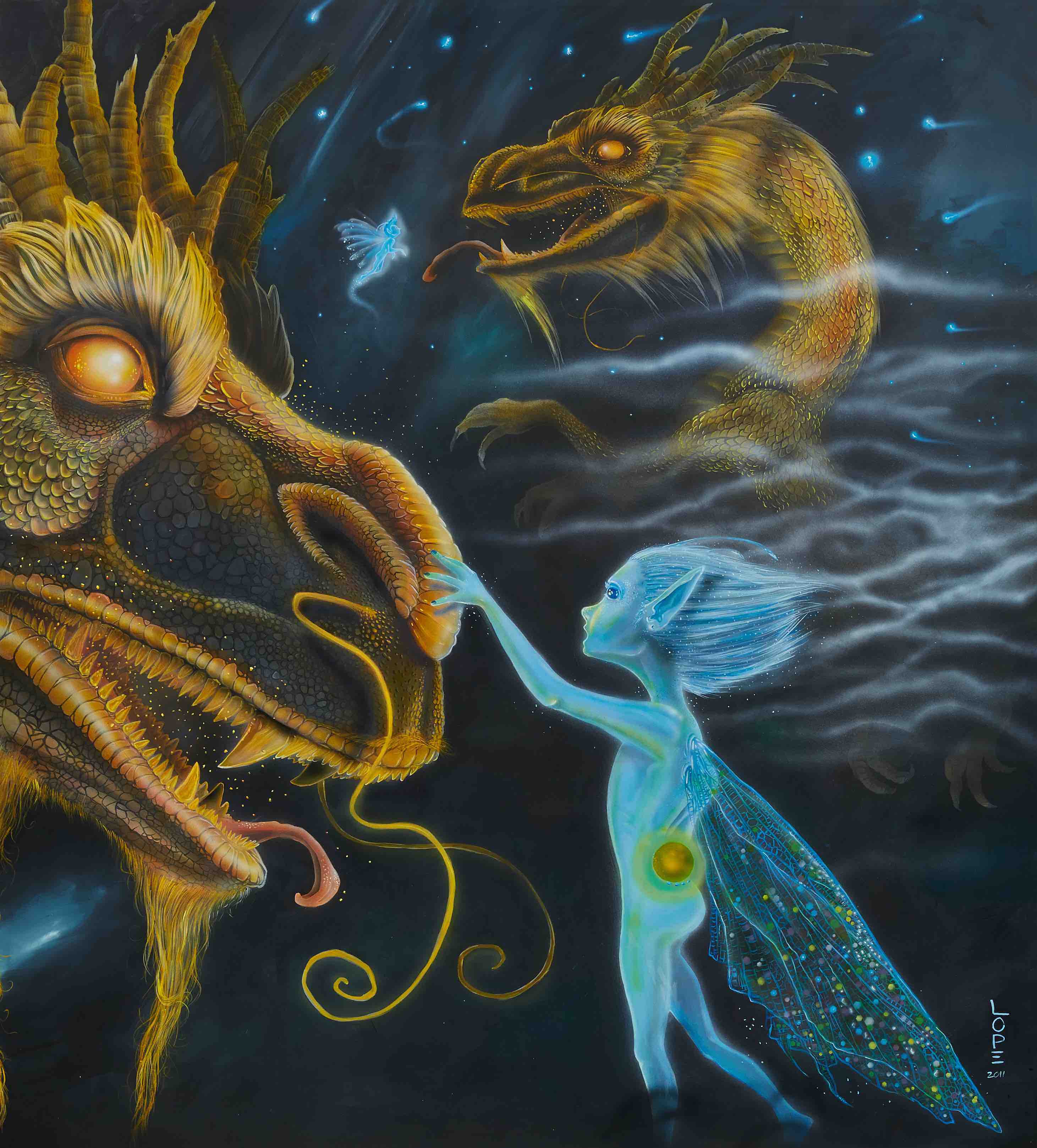  Raja Lope - Blue and Bold, 2011, 137 x 153 cm, Airbrush & acrylic on canvas 