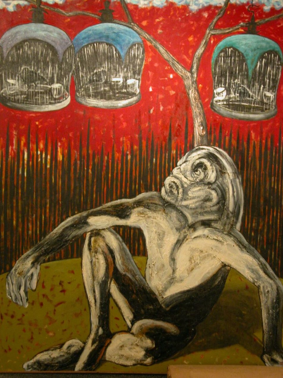 Ahmad Fuad Osman - Longing for Freedom, 1995, 183x151cm, Oil on canvas 